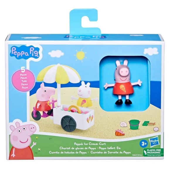 Hasbro Peppa Pig Peppa's Ice Cream Cart 5 pc Assortment Play Toy Set 3+ - Picture 1 of 3